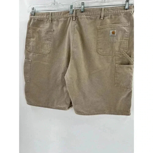Carhartt Cargo Shorts Mens Tan Khaki Size 50X10 Pockets original Fit Flat Front - Picture 5 of 11
